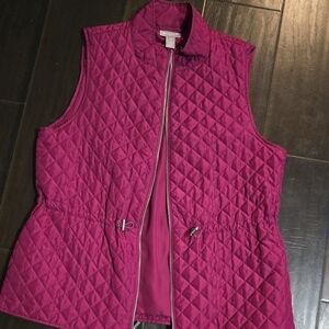 Chico's Fuchsia Zip-up Quilted Vest